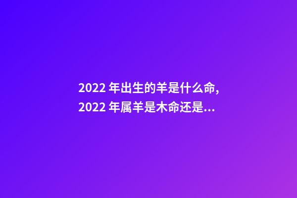 2022 年出生的羊是什么命,2022 年属羊是木命还是金命 2022年属马五行属什么,2022年属马的是木命还是金命-第1张-观点-玄机派